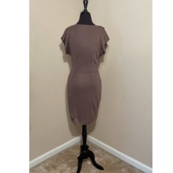 💕 HP- ANN TAYLOR DRESS- Cowl Neck Mini Dress- Brown Size XSP - Picture 4 of 11